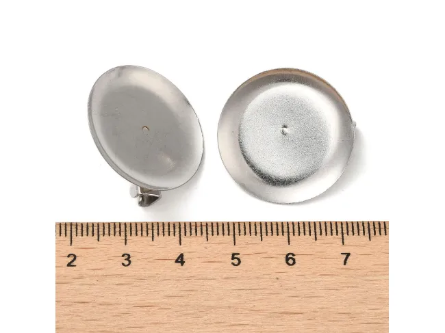 Baza pentru brosa otel inoxidabil 25x8mm platou 24.5mm