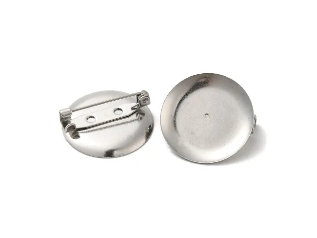 Baza pentru brosa otel inoxidabil 25x8mm platou 24.5mm