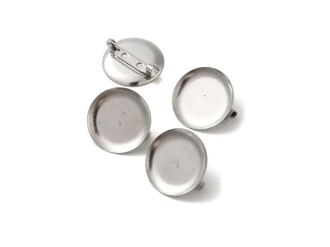 Baza pentru brosa otel inoxidabil 25x8mm platou 24.5mm