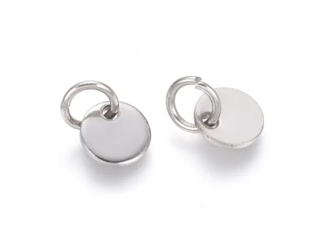 Charm otel inoxidabil banut cu za 6x0.7mm