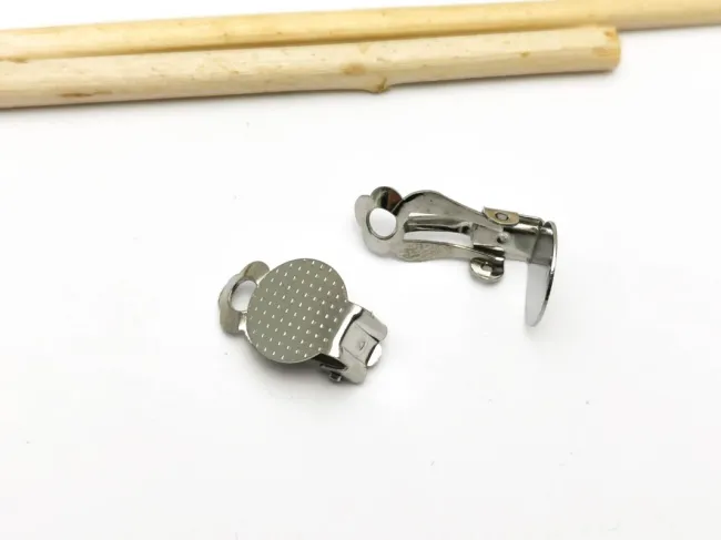 Tortite cercei otel inoxidabil 304 cu clips si platou 10mm (2buc)