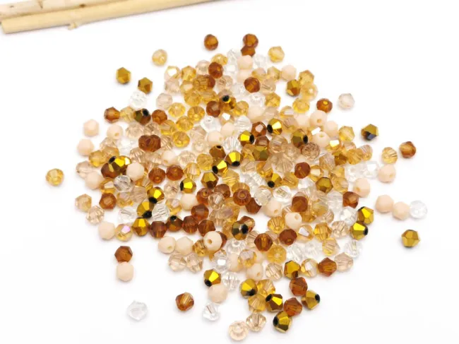 Margele cristal biconic 4mm mix auriu (250buc)