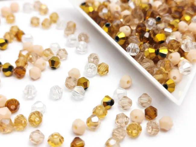 Margele cristal biconic 4mm mix auriu (250buc)