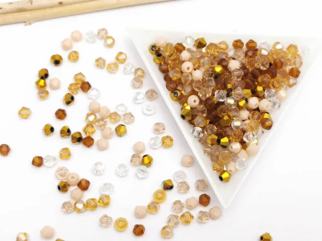 Margele cristal biconic 4mm mix auriu (250buc)