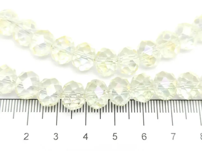 Margele cristal rondel fatetat 10x8mm galben pal AB (sirag)