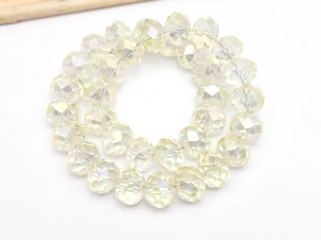 Margele cristal rondel fatetat 10x8mm galben pal AB (sirag)