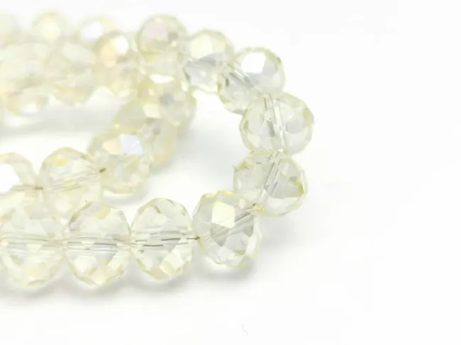 Margele cristal rondel fatetat 10x8mm galben pal AB (sirag)