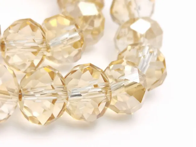 Margele cristal rondel fatetat 10x8mm bej lustered (sirag)