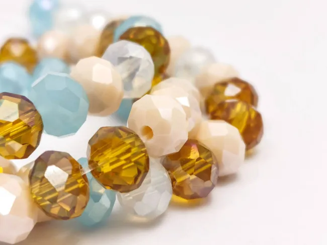 Margele cristal rondel fatetat 8x6mm mix (sirag)