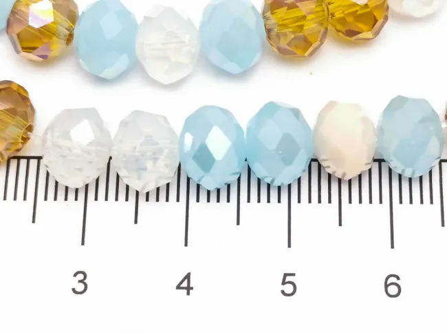 Margele cristal rondel fatetat 8x6mm mix (sirag)