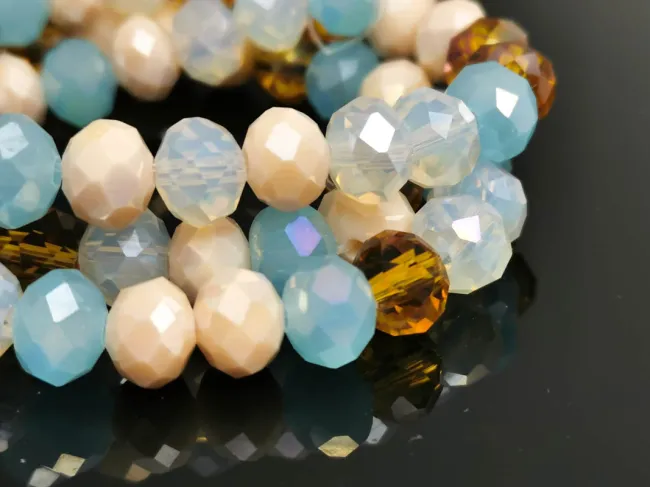 Margele cristal rondel fatetat 8x6mm mix (sirag)