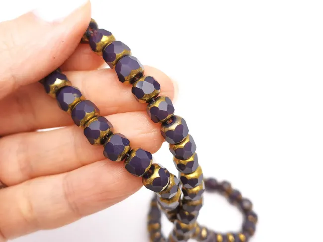 Margele cristal rondel fatetat 7.5x6.5mm mov indigo (sirag)