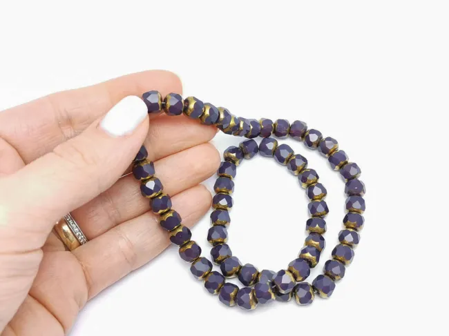 Margele cristal rondel fatetat 7.5x6.5mm mov indigo (sirag)