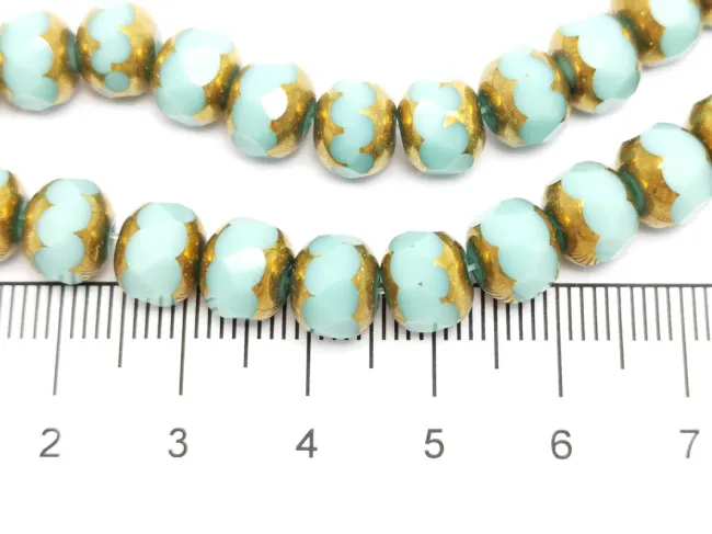 Margele cristal rondel fatetat 7.5x6.5mm turcoaz deschis (sirag)