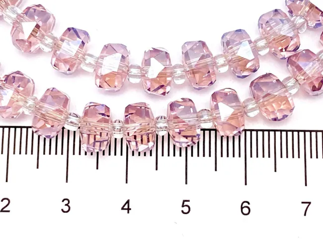 Margele cristal rondel fatetat electroplacat 8x5mm lavanda lustered (sirag)
