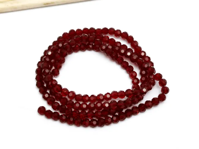 Margele cristal rotund fatetat 3~3.5mm burgundy (sirag)