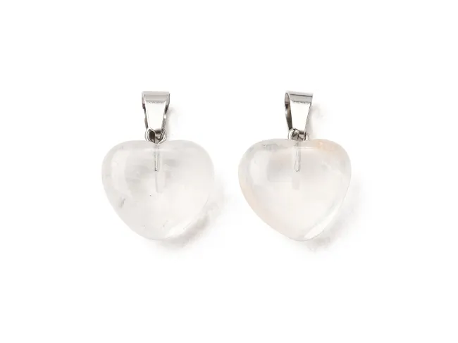Pandantiv cuart de stanca inima 15mm