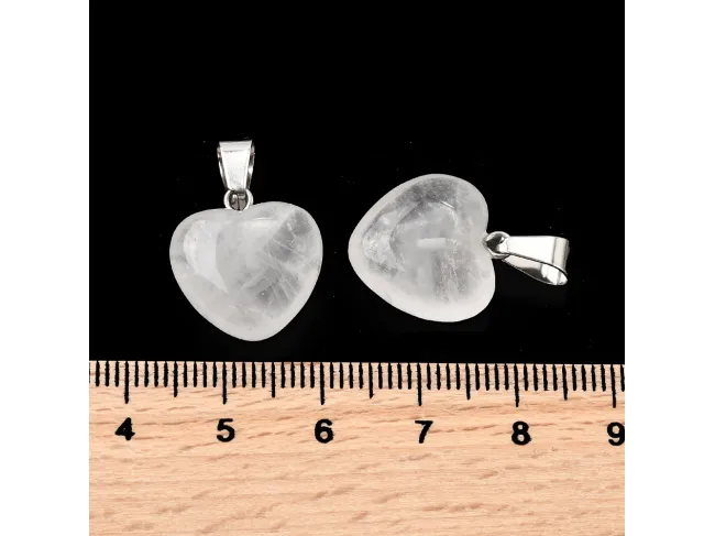 Pandantiv cuart de stanca inima 15mm