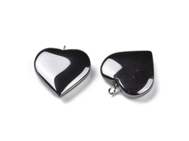 Pandantiv hematit inima 23x20mm