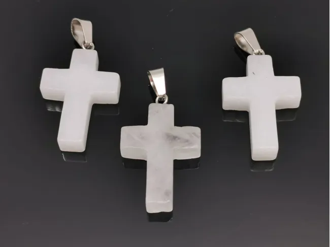 Pandantiv jad cruce 35x18mm