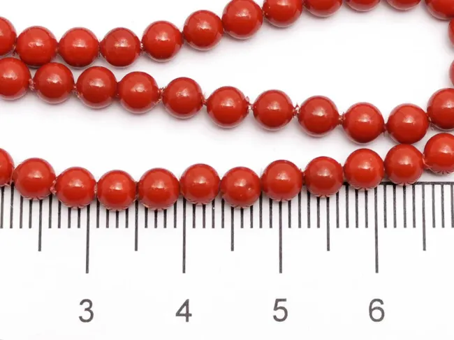 Sirag perle tip Mallorca 4mm rosu caramiziu