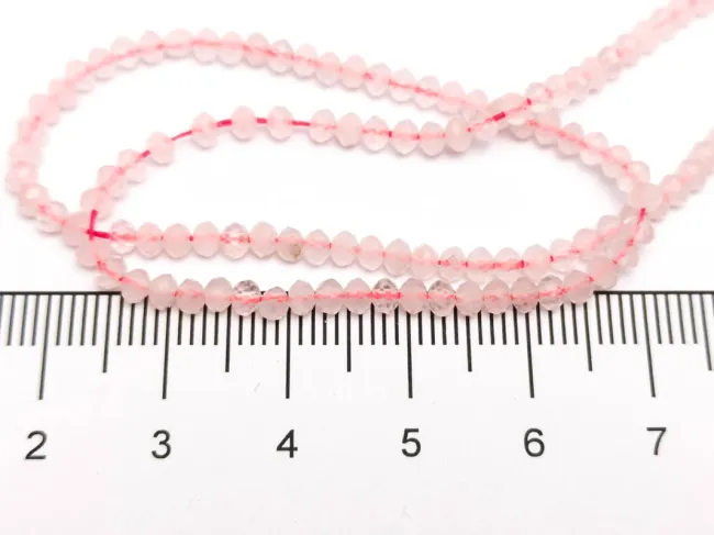 Sirag cuart roz rondele microfatetate 3x2mm