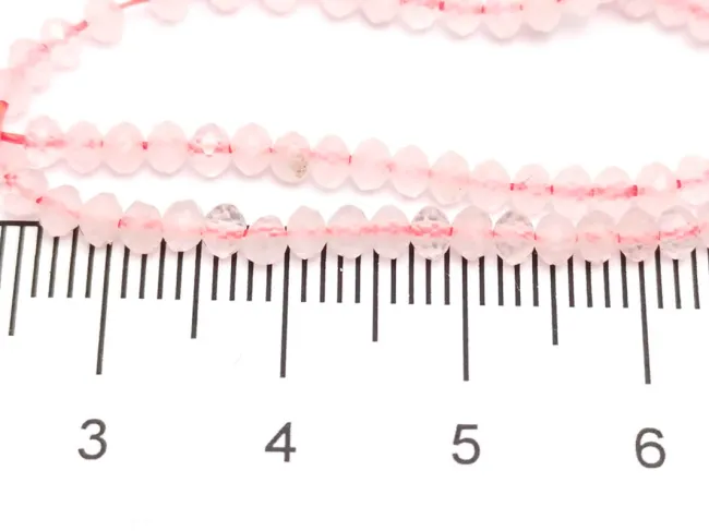 Sirag cuart roz rondele microfatetate 3x2mm