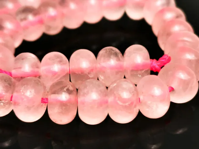 Sirag scurt cuart roz rondele 8x5mm