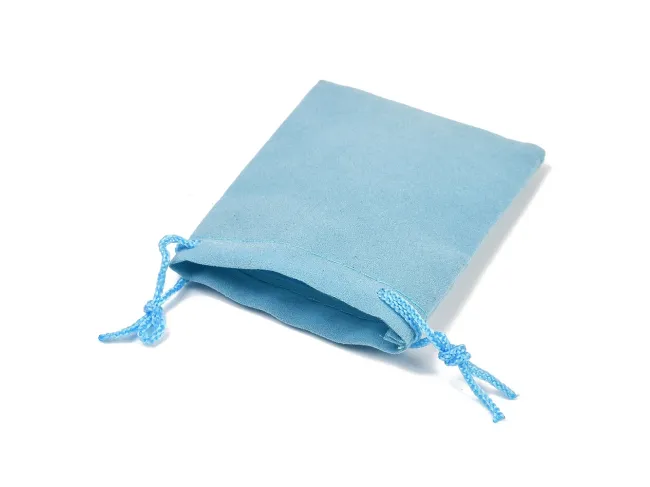 Saculet catifea 9x7cm albastru pal