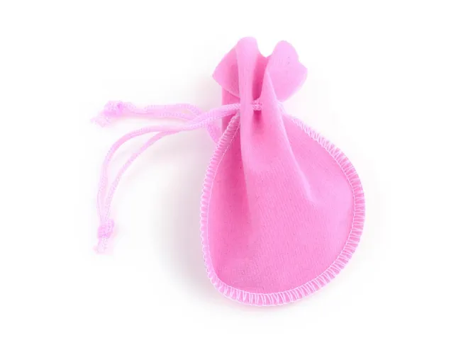Saculet catifea 9x7cm roz