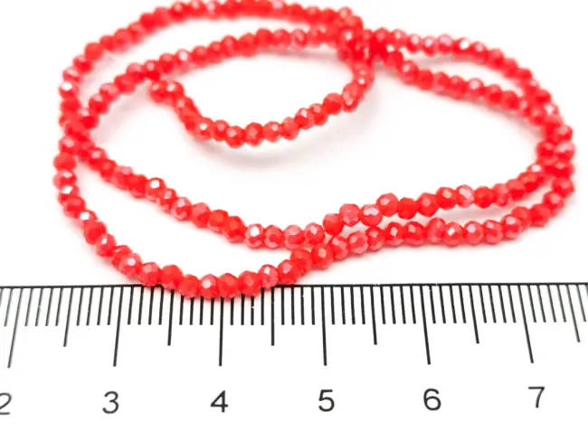 Margele cristal rondel 2.5x2mm rosu siam opac lustered (sirag)