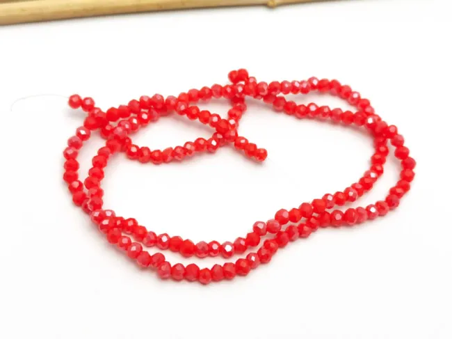 Margele cristal rondel 2.5x2mm rosu siam opac lustered (sirag)