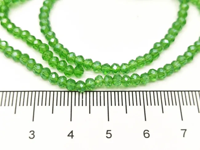 Margele cristal rondel 3x2mm verde lustered (sirag)