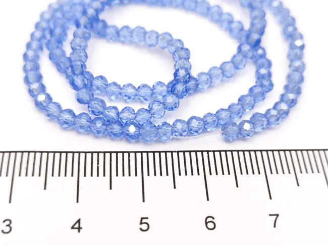 Margele cristal rondel 3x2mm albastru pal lustered (sirag)
