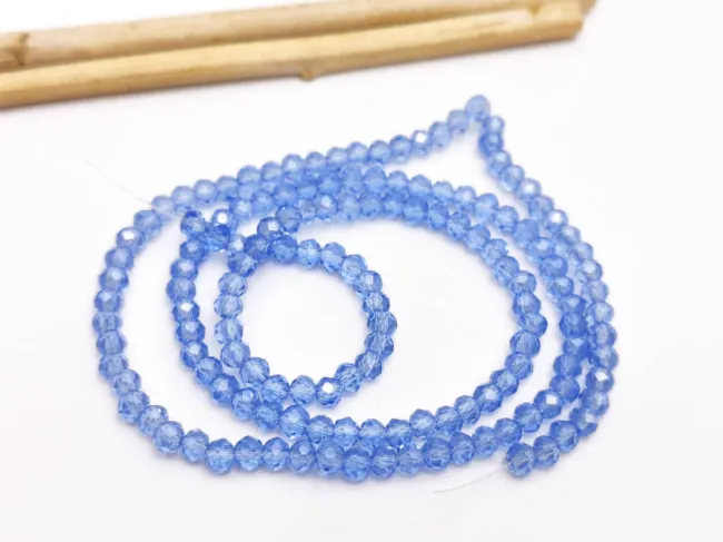 Margele cristal rondel 3x2mm albastru pal lustered (sirag)