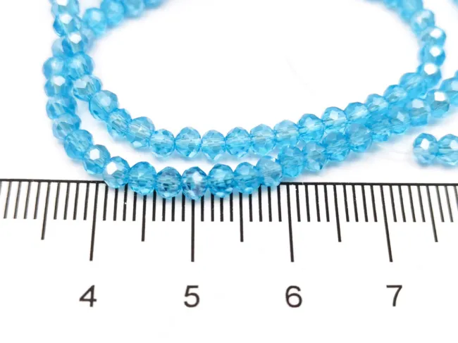 Margele cristal rondel 3x2mm turcoaz lustered (sirag)