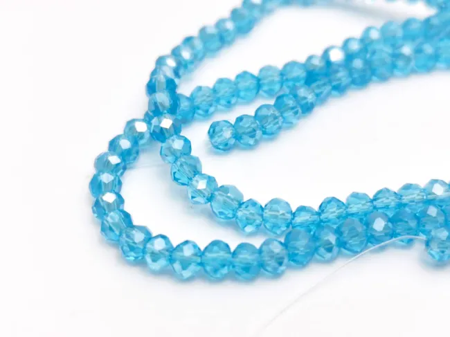 Margele cristal rondel 3x2mm turcoaz lustered (sirag)