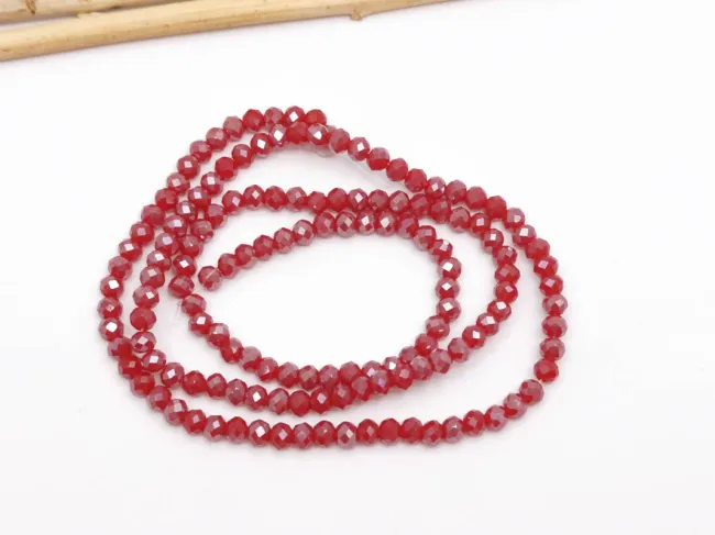 Margele cristal rondel 3x2mm rubin opac luster (sirag)