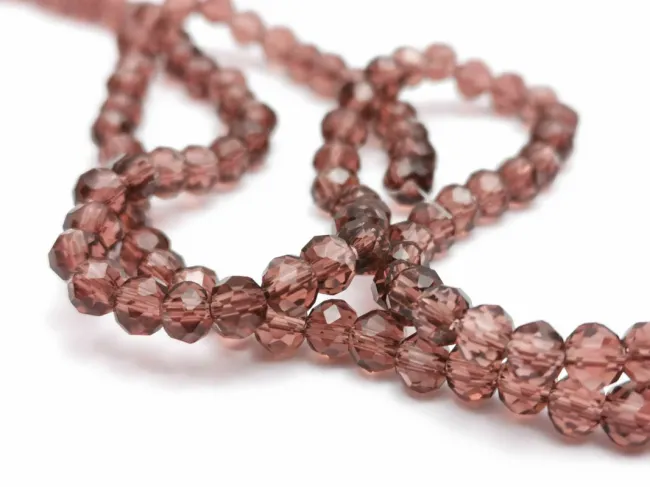 Margele cristal rondel fatetat 4x3mm ametist inchis (sirag)