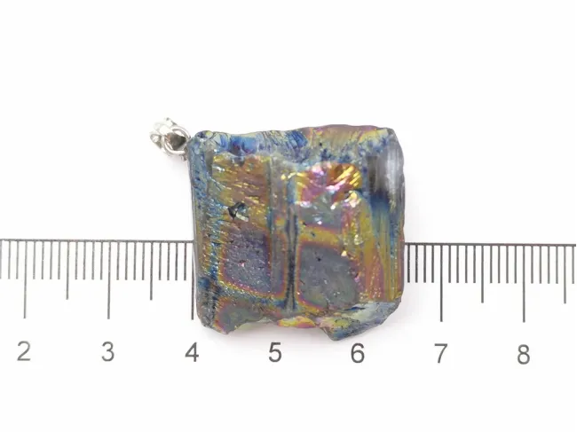 Pandantiv cuart electroplacat nugget 32x30x19mm