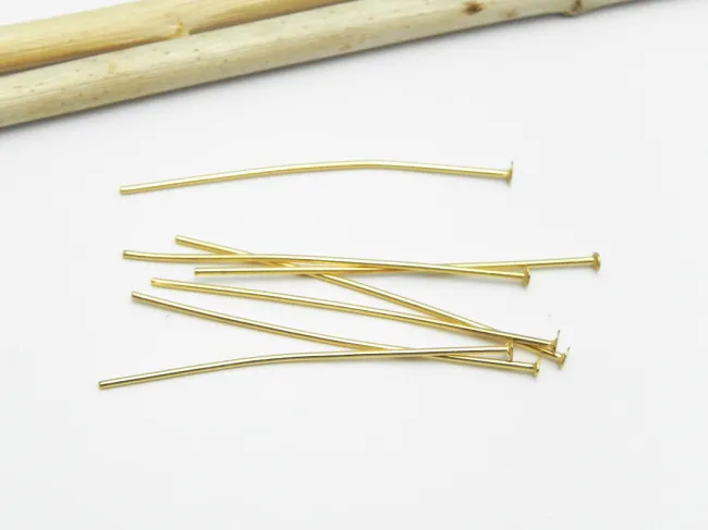 Ace cu cap otel inoxidabil auriu lungime 3cm, grosime 0.7mm (10buc)