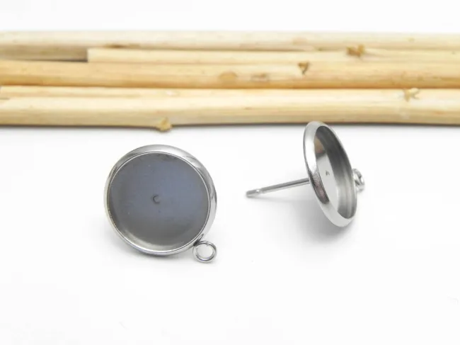 Tortite cercei otel inoxidabil 304 cu bucla si platou 10mm (2buc)