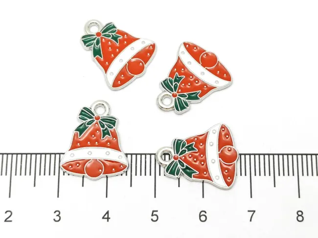 Charm argintiu clopot 17x14mm