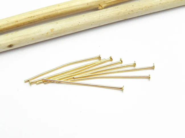 Ace cu cap otel inoxidabil auriu lungime 2cm, grosime 0.6mm (10buc)