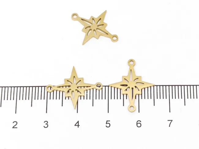 Link otel inoxidabil 304 auriu stea 18x14.5x1mm