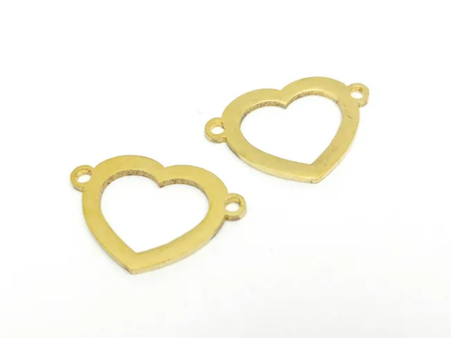 Link otel inoxidabil auriu inima 18x12.5mm