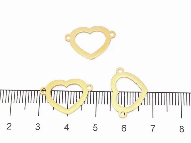 Link otel inoxidabil auriu inima 18x12.5mm