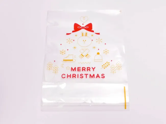 Pungi celofan autoadezive de craciun 13x10cm (10buc)