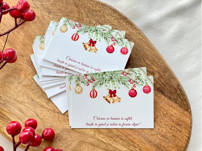 Cartonas craciun globuri 8.6x5.3cm (30buc)