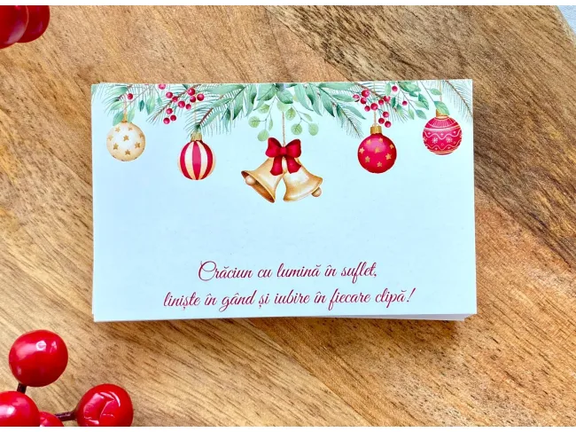 Cartonas craciun globuri 8.6x5.3cm (30buc)